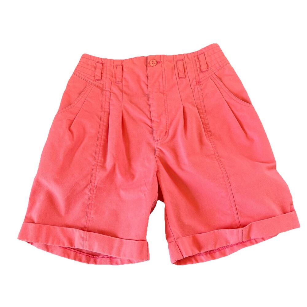 Bugle Boy Pleated High Rise Women’s Shorts Pink 25” Waist/Size 0 Vintage 90s